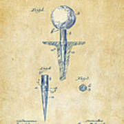 Vintage 1899 Golf Tee Patent Artwork Poster