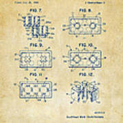 Vintage 1961 Lego Brick Patent Art Poster
