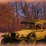 Vintage Auto In Winter Poster