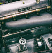 Vintage Bentley Engine Poster