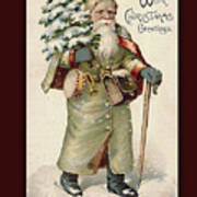 Vintage Christmas Greeting Poster