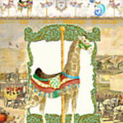 Vintage Circus Carousel - Giraffe Poster