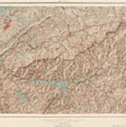 Vintage Map Of Great Smoky Mountains National Park - Usgs Topographic Map - 1949 Poster