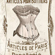 Vintage Paris Corsette Sign Poster