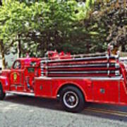 Vintage Pumper Fire Engine Poster