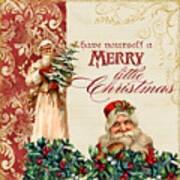Vintage Santa Claus - Glittering Christmas Poster