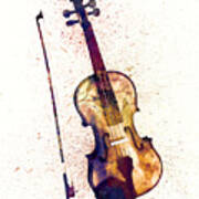 Violin Abstract Watercolor Poster