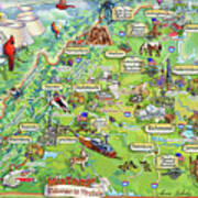 Virginia Illustrated Map Poster