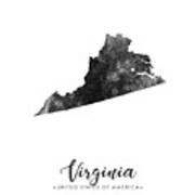 Virginia State Map Art - Grunge Silhouette Poster