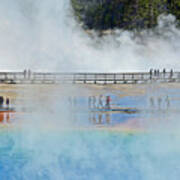 Wandering And Wondering At Grand Prismatic Spring Poster