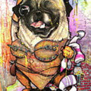 Warrior Pug Poster