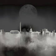 Washington Dc Skyline Surrealism 4 Poster