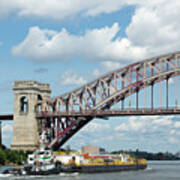 Hell Gate Bridge And Barge Poster