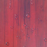 Water Drops On Red Poster
