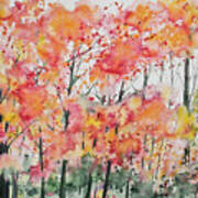 Watercolor - Autumn Forest Poster