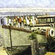 Watercolor Of An Old Fishing Ship Poster