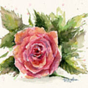 Watercolor Rose Poster