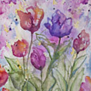 Watercolor - Spring Flowers Poster