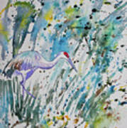 Watercolor - The Crane Poster