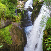 Waterfall In The Langouette Gorges Poster