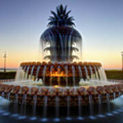 Waterfront Park Pineapple Fountain In Charleston Sc Poster