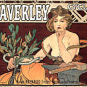 Waverley Cycles - Bicycle - Vintage French Advertising Poster Poster