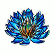 Weird Multi Eyed Blue Water Lily Flower Poster
