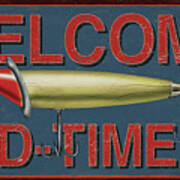 Welcome Fishing Sign Poster