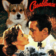 Welsh Corgi Cardigan Art Canvas Print - Casablanca Movie Poster Poster