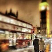 Westminster Bridge In Rain Poster