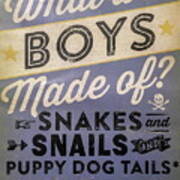 What Are Boys Made Of Signage Art Poster