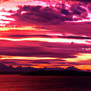 Whidbey Red Sky Morning Poster