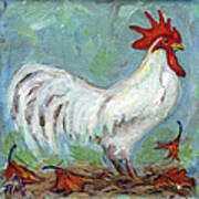 White Rooster Poster