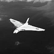 White Vulcan B1 At Altitude Black And White Version Poster