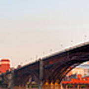 Wide View Of St Louis And Eads Bridge Poster