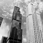 Willis Tower With Clouds Poster