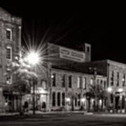Wilmington Cotton Exchange At Night In Black And White Poster