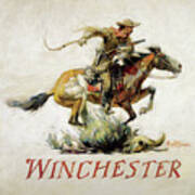 Winchester Horse And Rider Poster