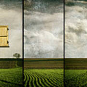 Window To Farmland Triptych Poster