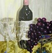 Wine And Grapes Fro Two Poster