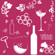 Wine Background Pattern Poster
