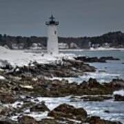 Winter At The Portsmouth Harbor Lighthouse Poster
