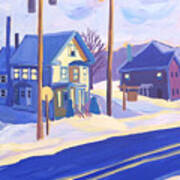 Winter Main Street Plaistow Nh Poster