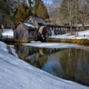 Winter Snow At Mabry Mill Poster