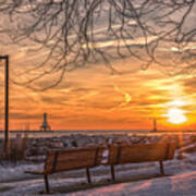 Winter Sunrise In The Park Poster