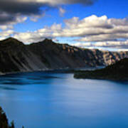 Wizard Island Stormy Sky- Crater Lake Poster