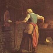 Woman Baking Bread Poster