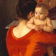 Woman In A Red Bodice And Her Child Poster