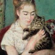 Woman With A Cat Poster