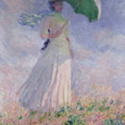 Woman With A Parasol Turned To The Right Poster